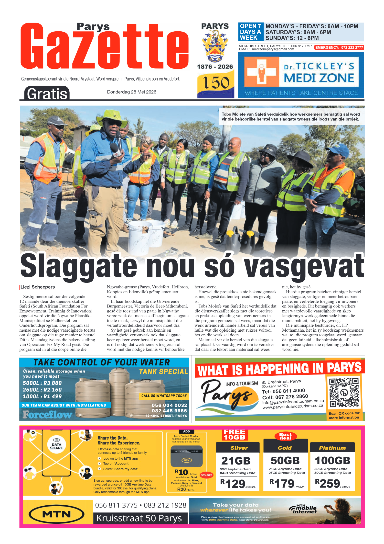 Parys Gazette – 28 Mei 2026 page 1