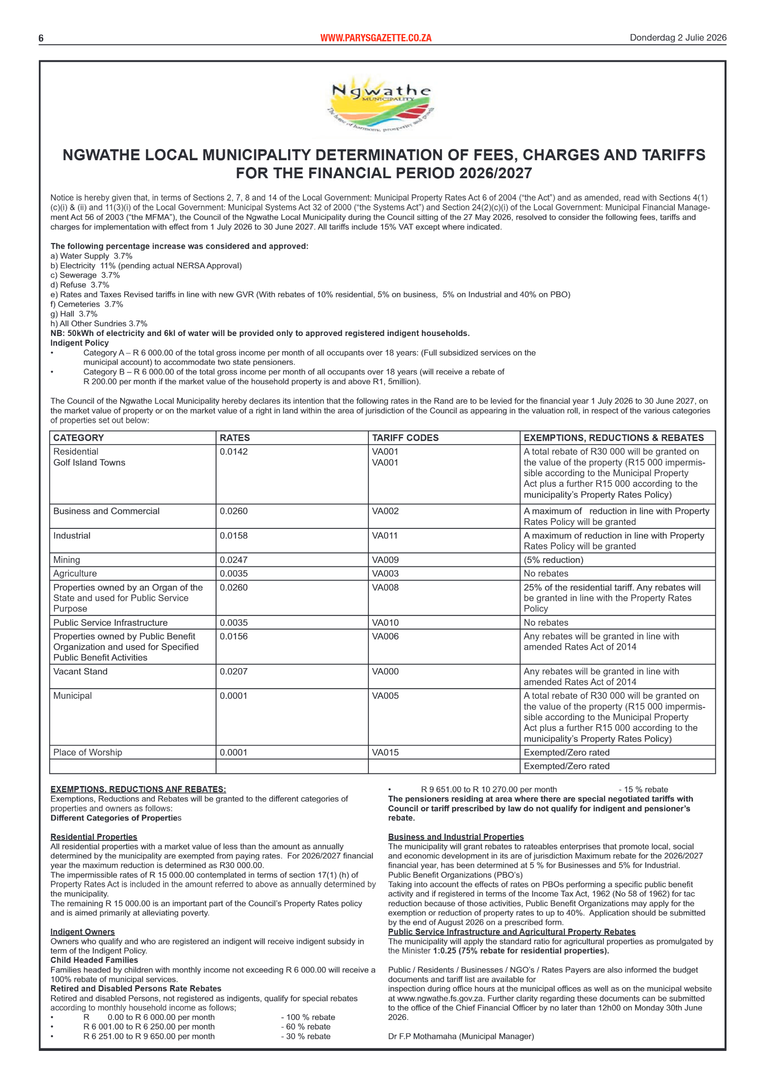 Parys Gazette – 2 Julie 2026 page 6