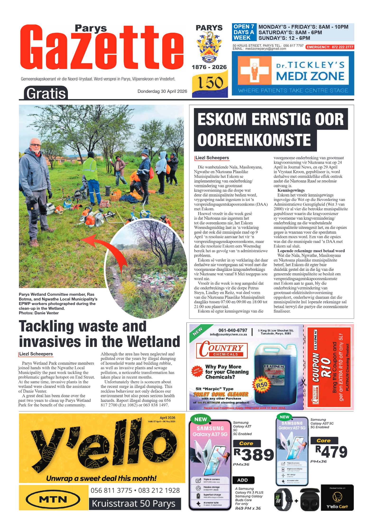 Parys Gazette – 30 April 2026 page 1