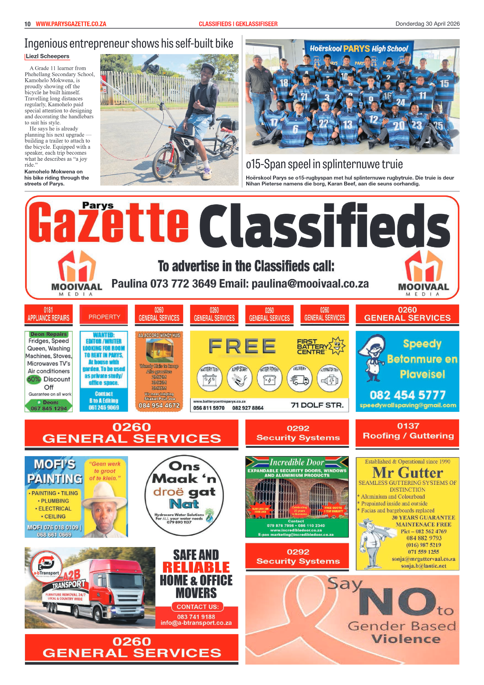 Parys Gazette – 30 April 2026 page 10