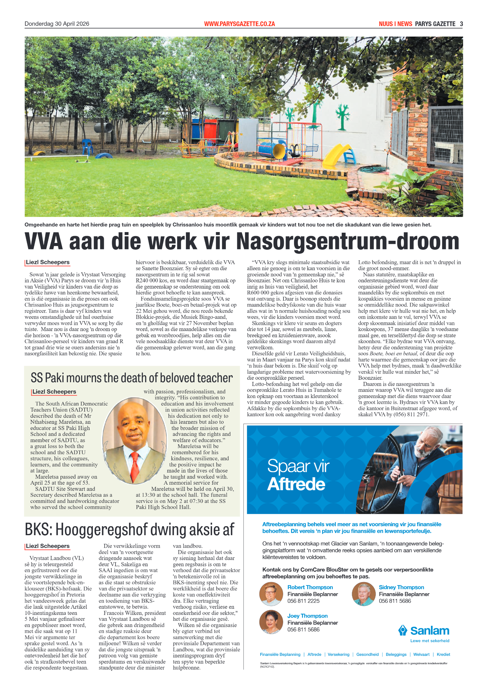 Parys Gazette – 30 April 2026 page 3