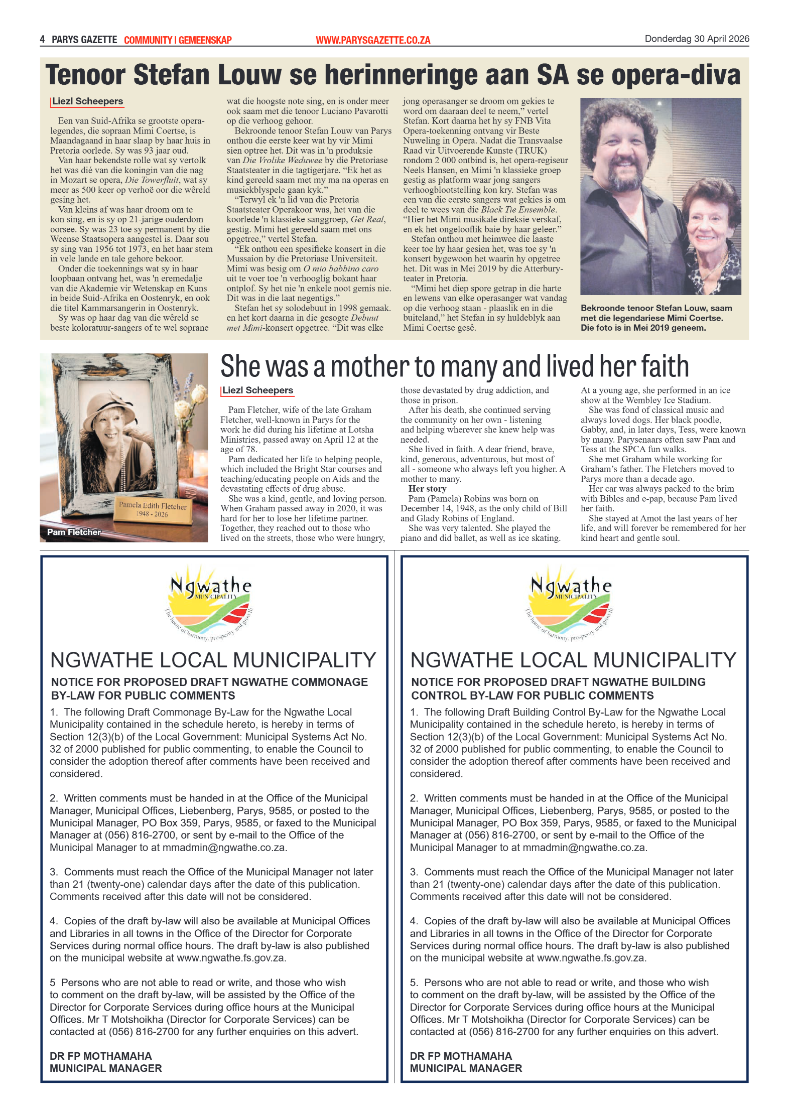 Parys Gazette – 30 April 2026 page 4