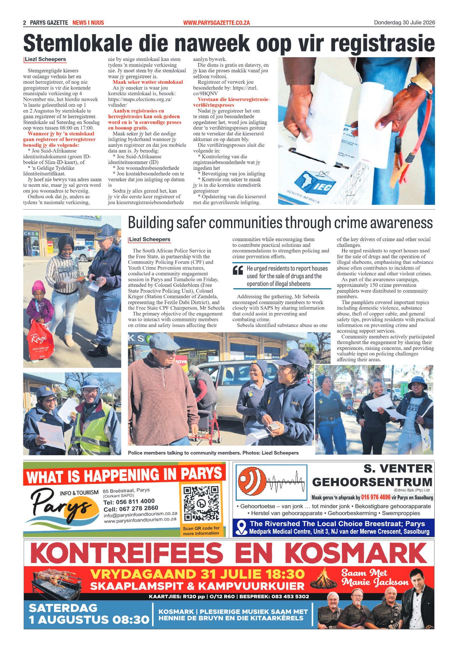 Parys Gazette – 30 Julie 2026 page 2