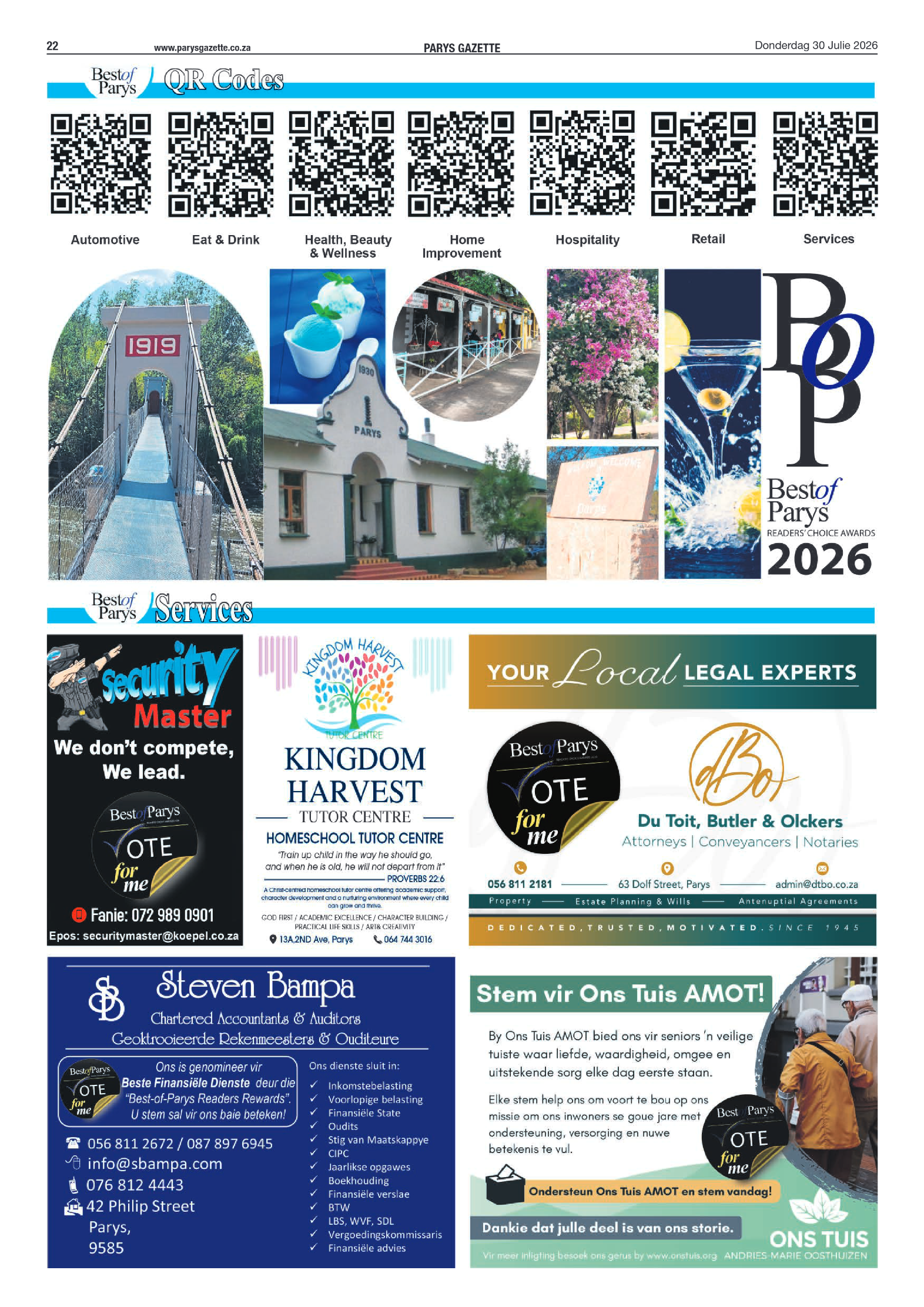 Parys Gazette – 30 Julie 2026 page 22