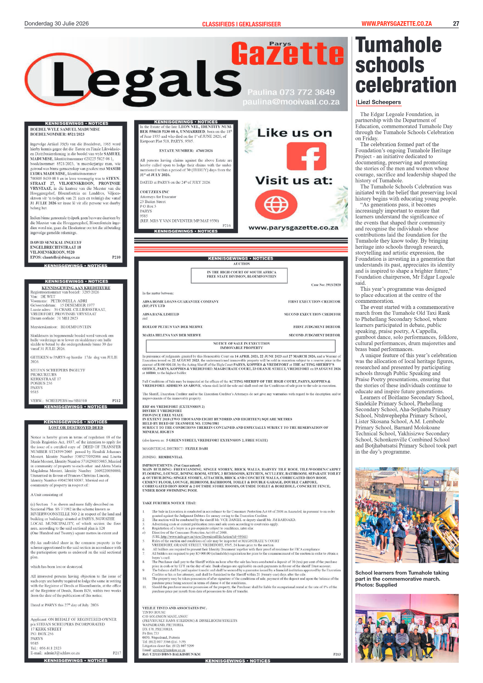 Parys Gazette – 30 Julie 2026 page 27