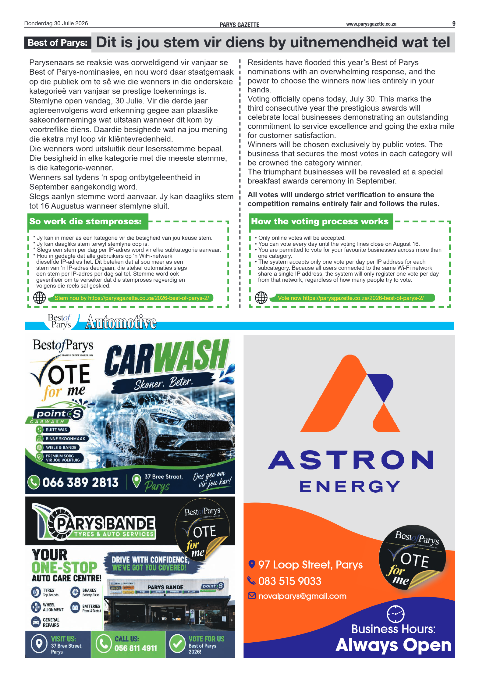 Parys Gazette – 30 Julie 2026 page 9