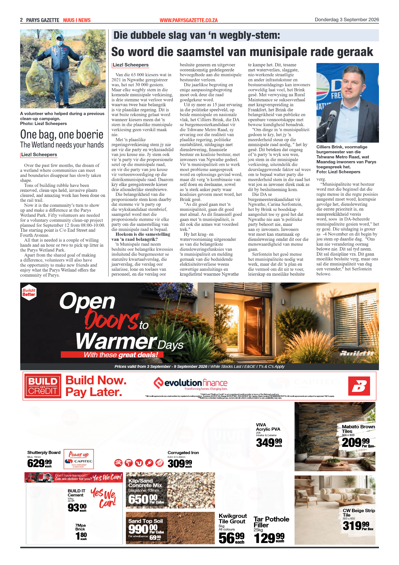 Parys Gazette – 3 September 2026 page 2
