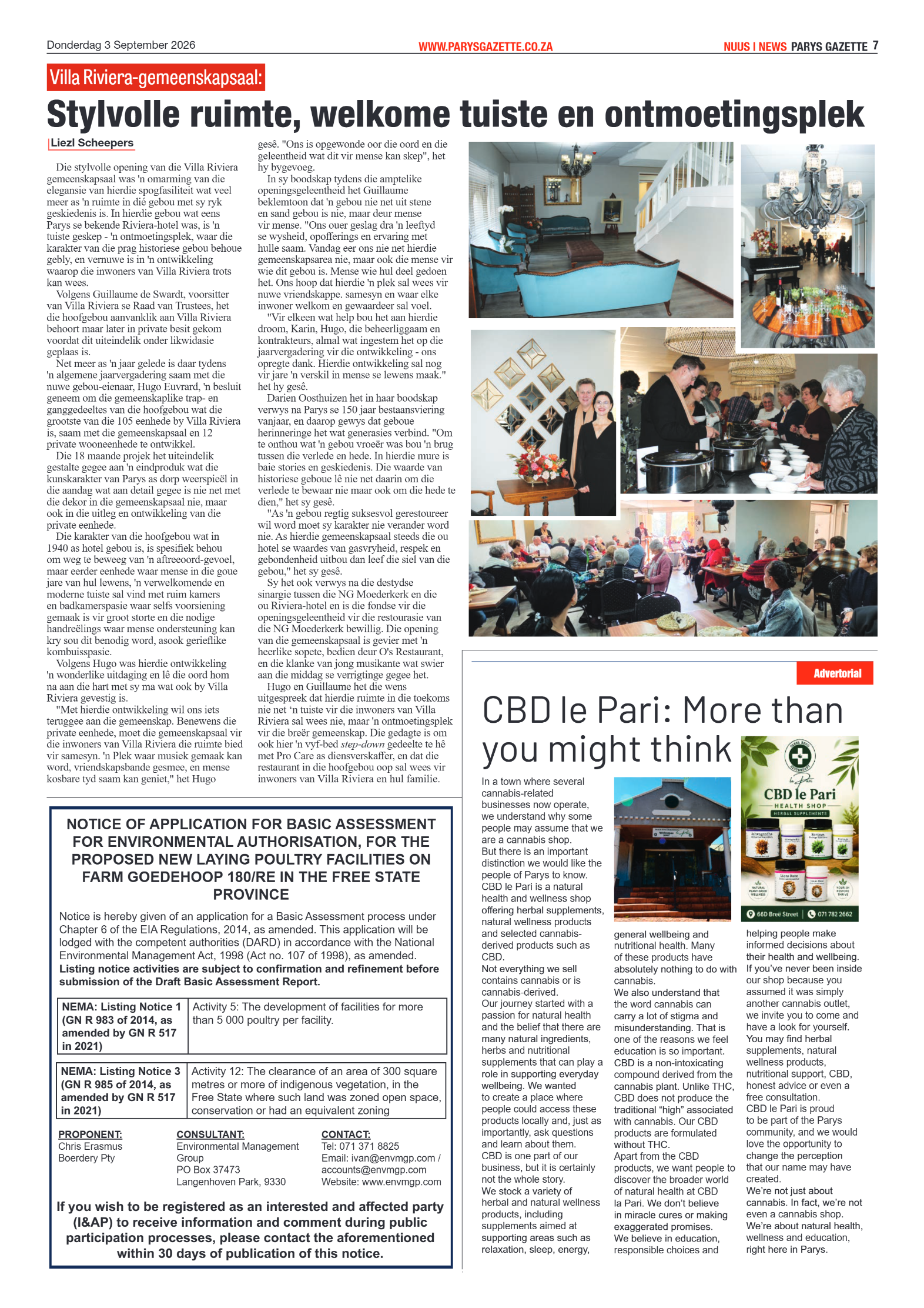Parys Gazette – 3 September 2026 page 7