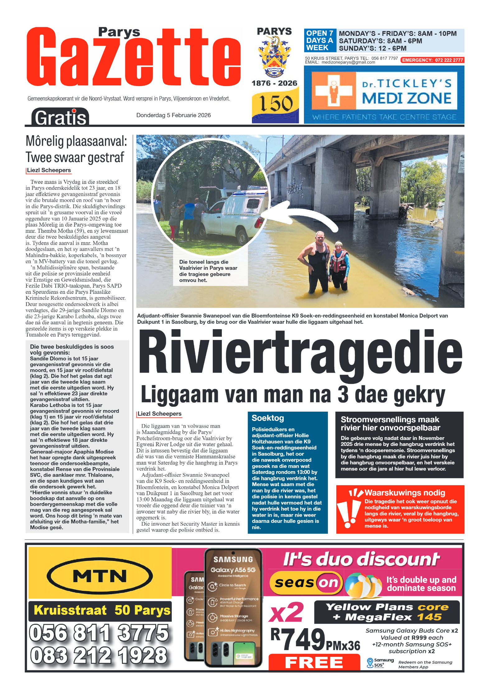 Parys Gazette 5 Februarie 2026 page 1