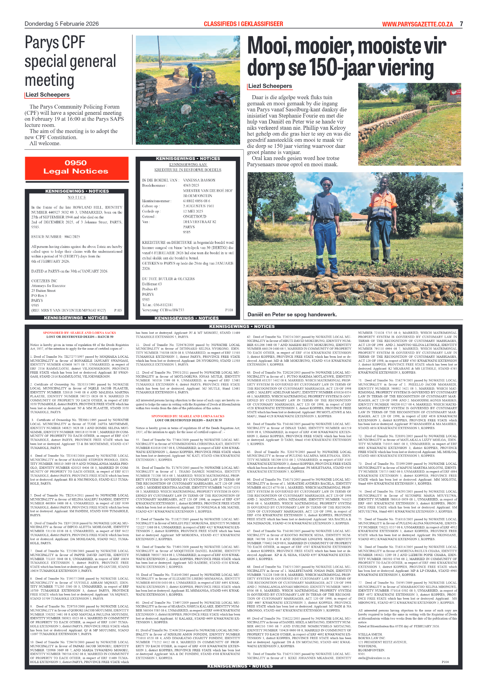 Parys Gazette 5 Februarie 2026 page 7