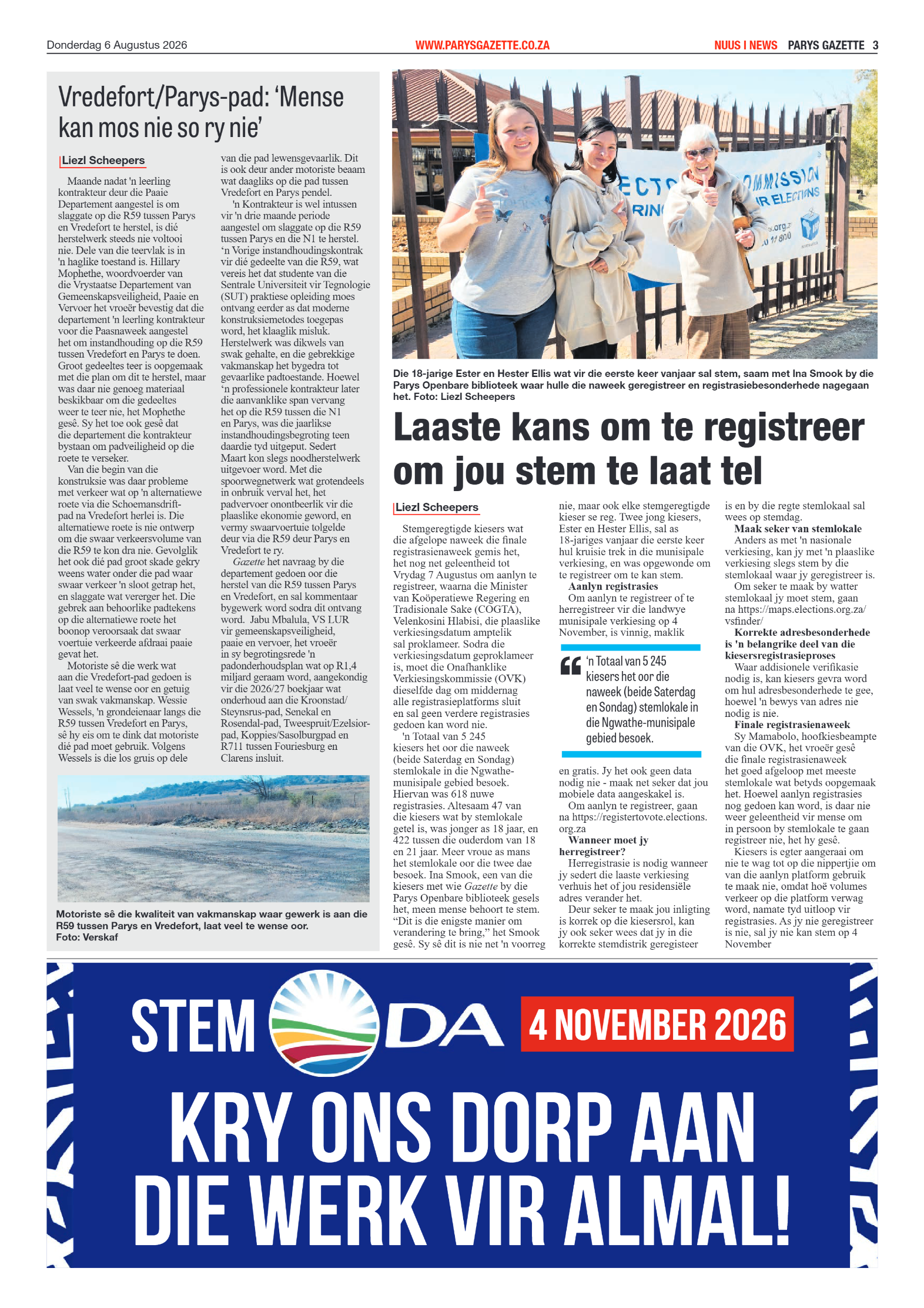 Parys Gazette – 6 Augustus 2026 page 3