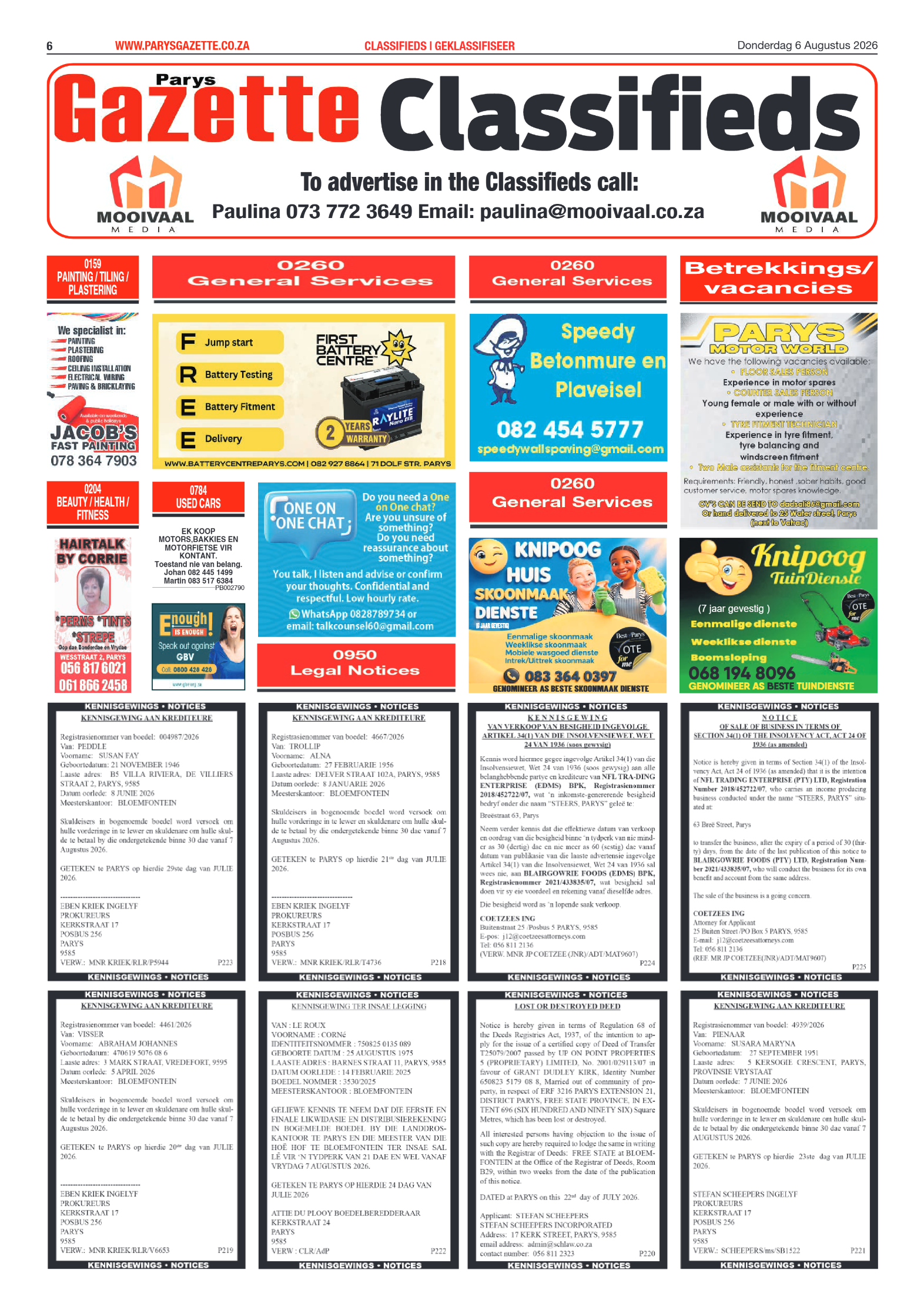 Parys Gazette – 6 Augustus 2026 page 6