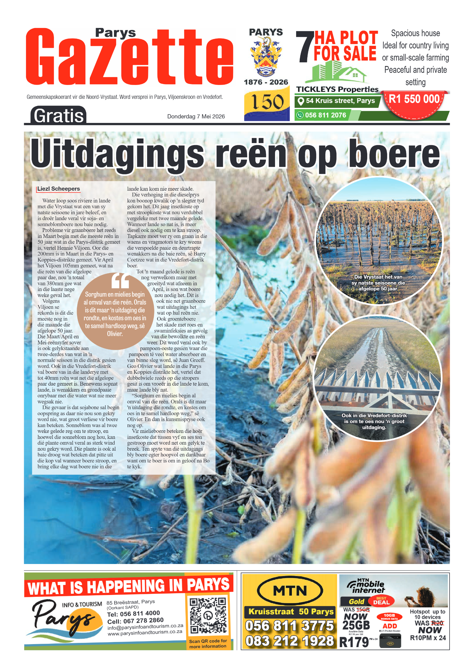Parys Gazette – 7 May 2026 page 1