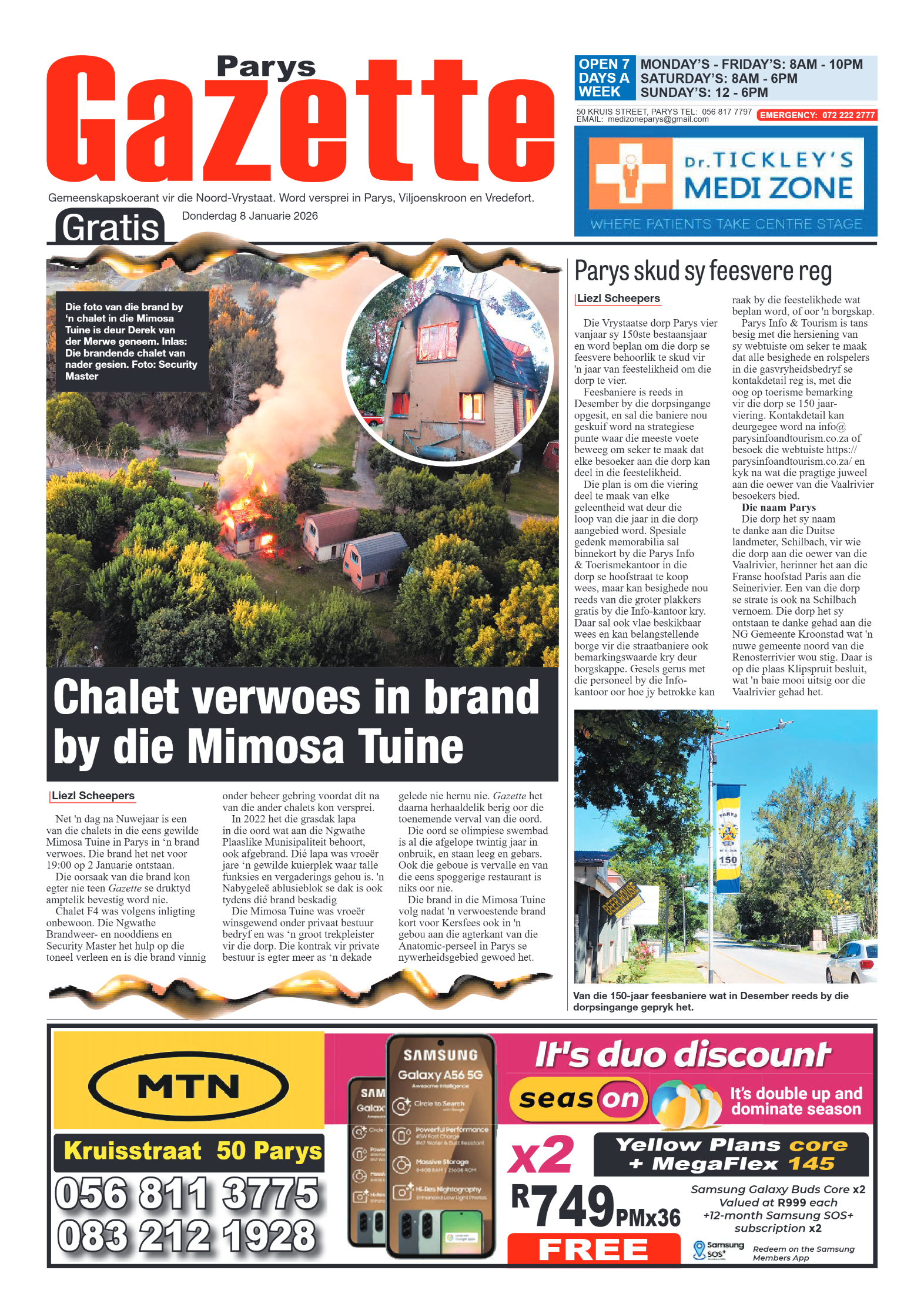Parys Gazette 8 Januarie 2026 page 1