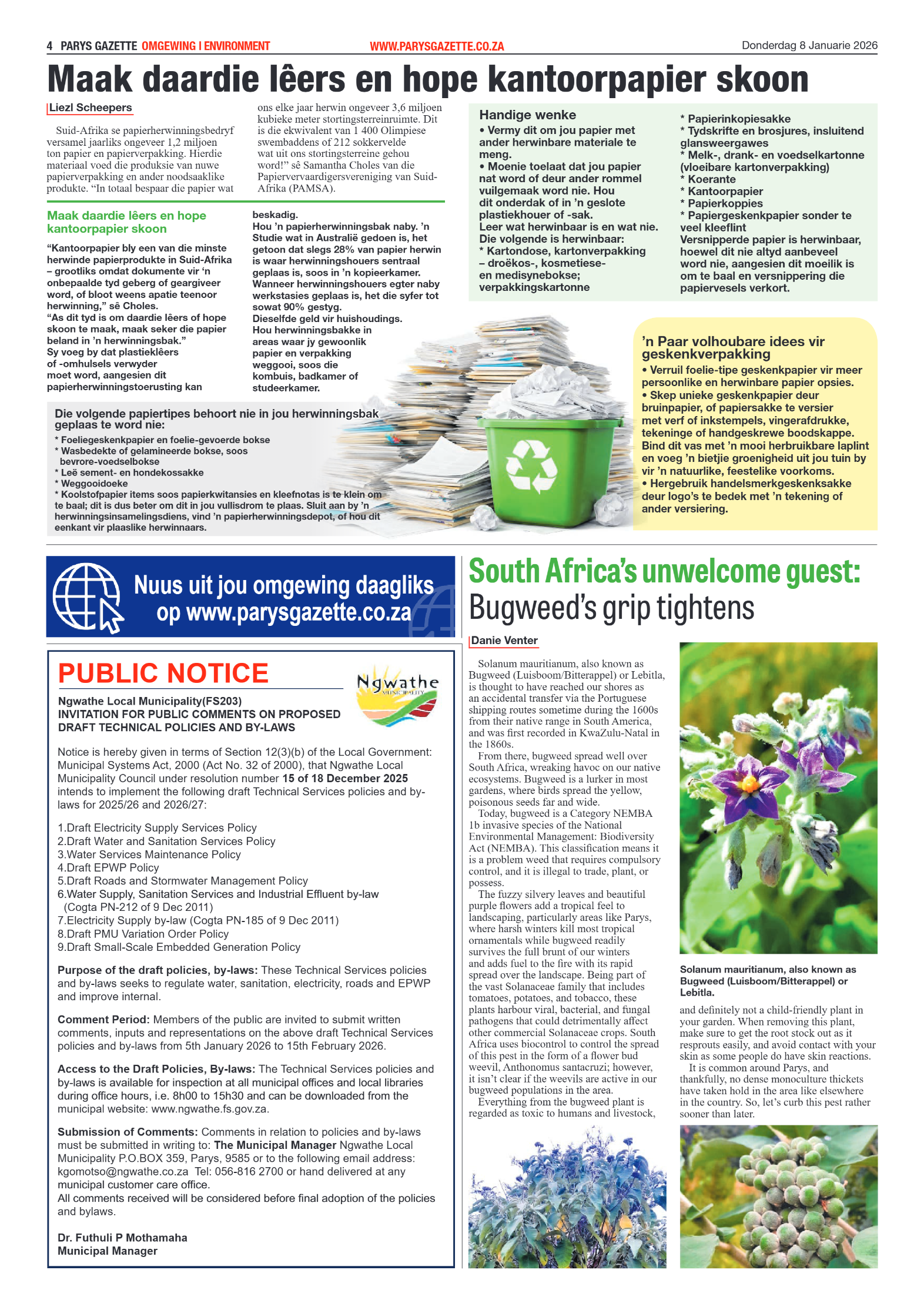 Parys Gazette 8 Januarie 2026 page 4