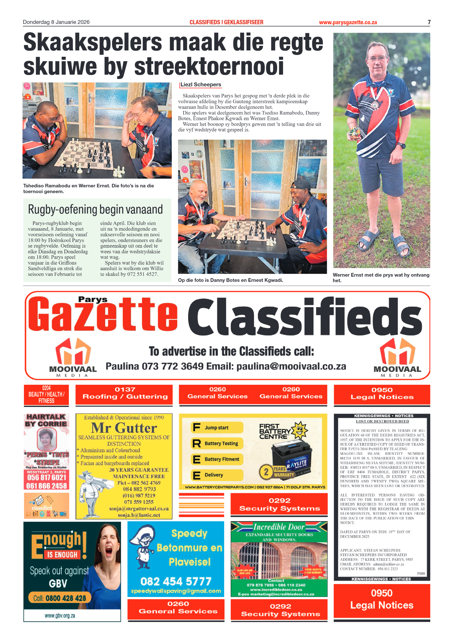 Parys Gazette 8 Januarie 2026 page 7
