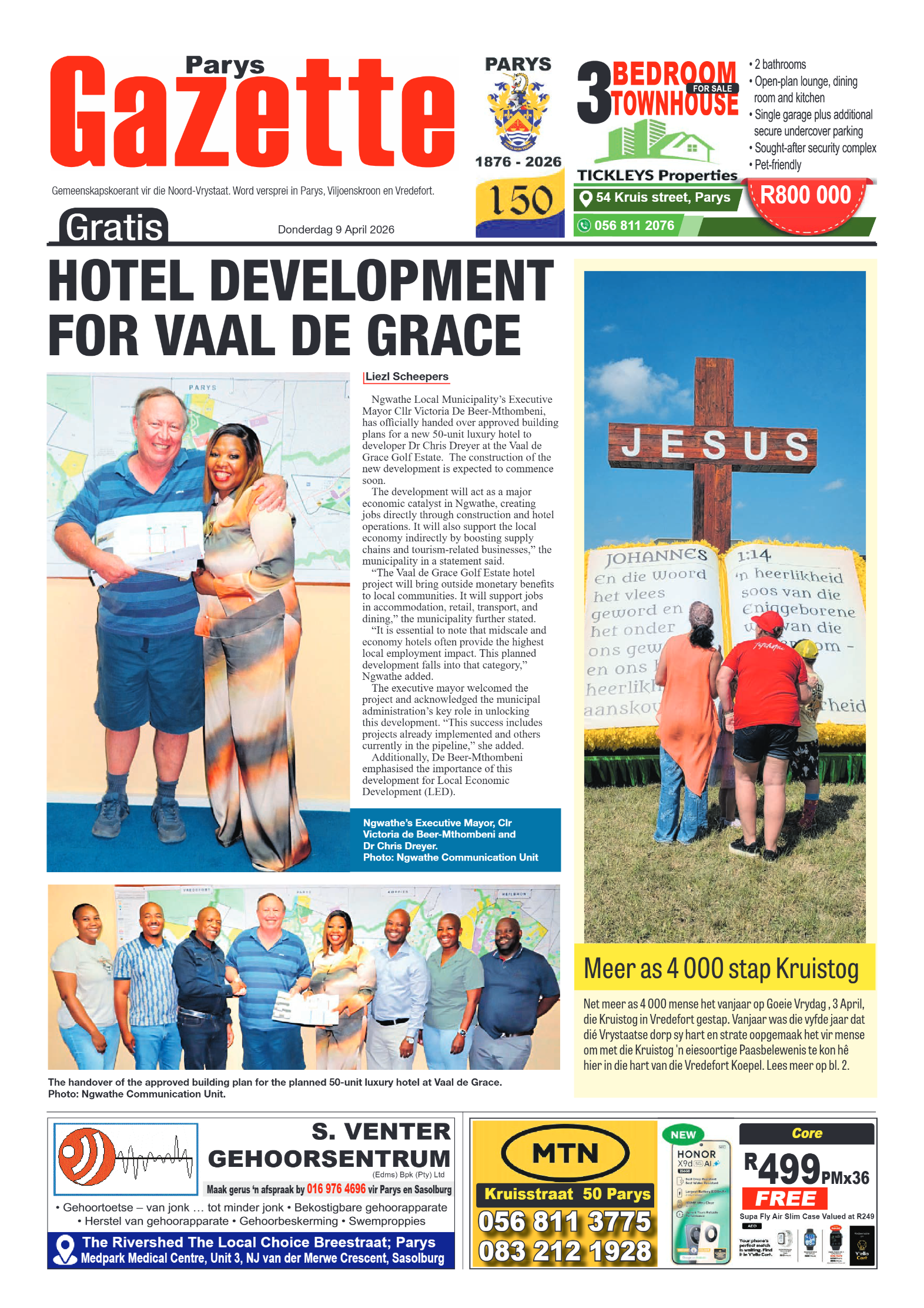 Parys Gazette – 9 April 2026 page 1