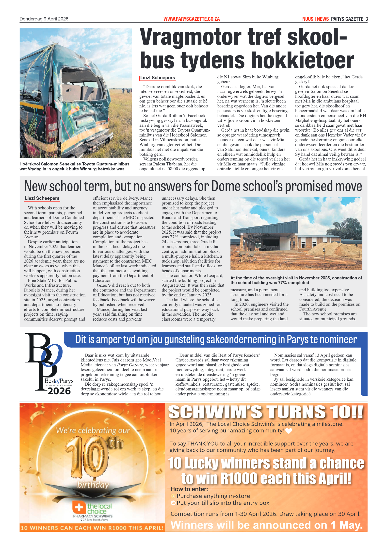 Parys Gazette – 9 April 2026 page 3