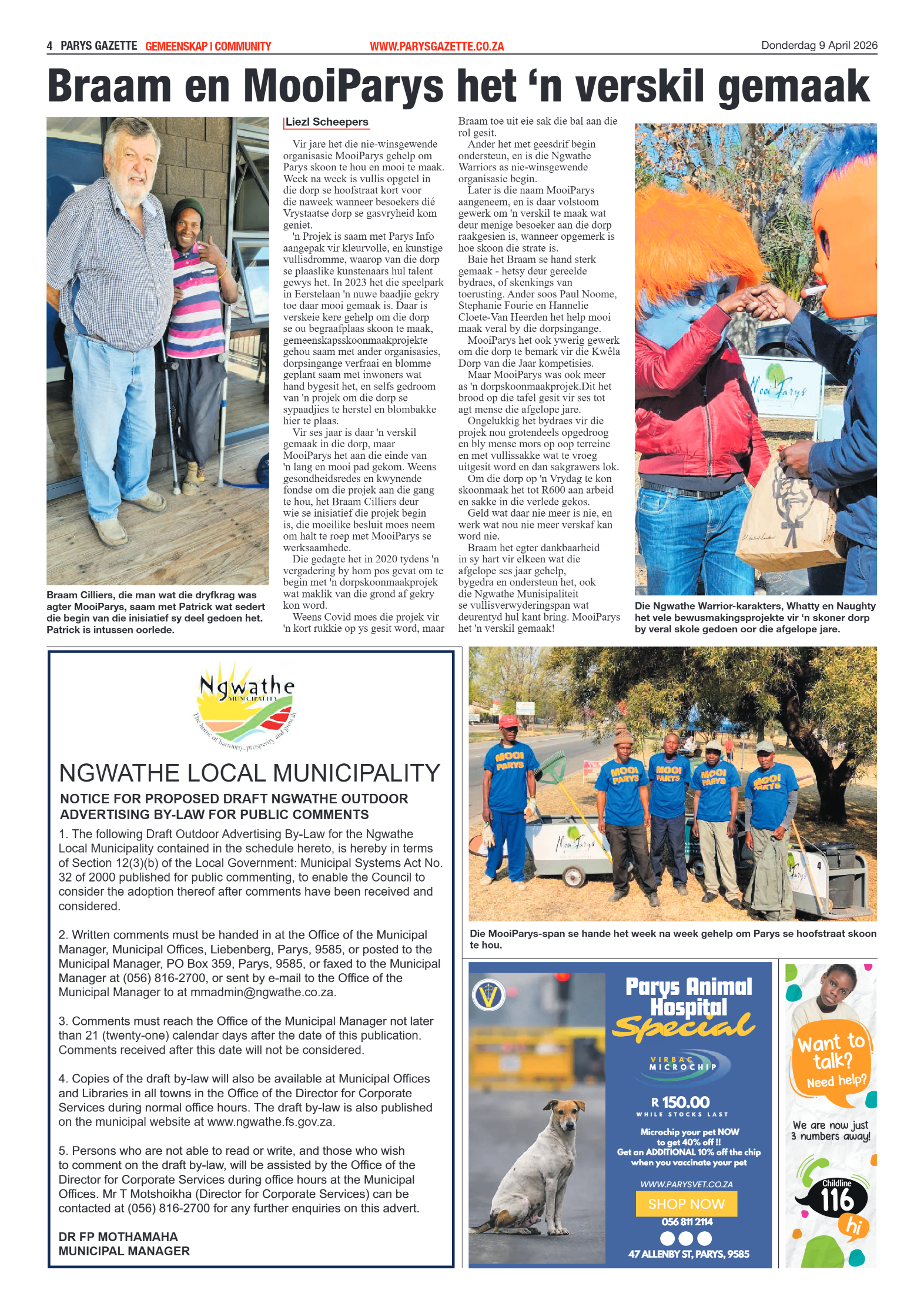 Parys Gazette – 9 April 2026 page 4