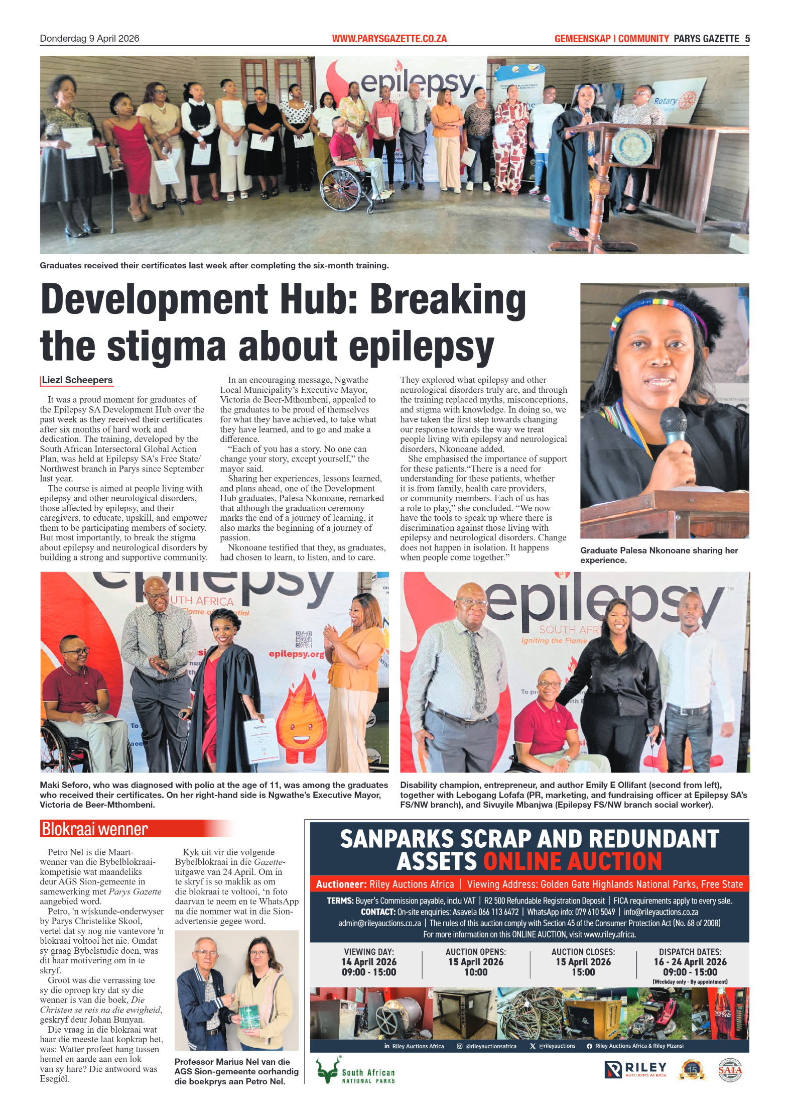 Parys Gazette – 9 April 2026 page 5