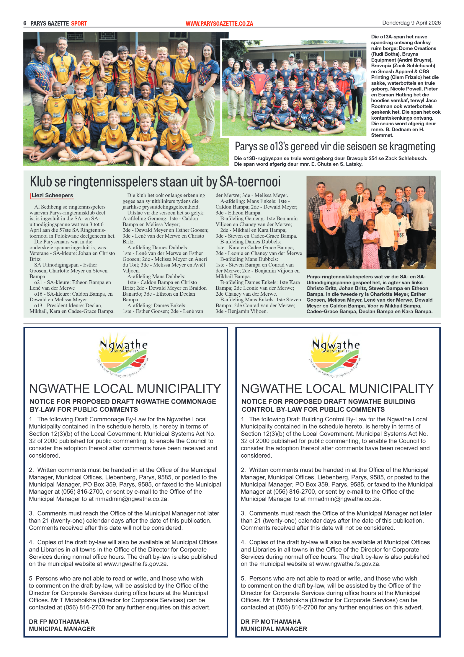 Parys Gazette – 9 April 2026 page 6