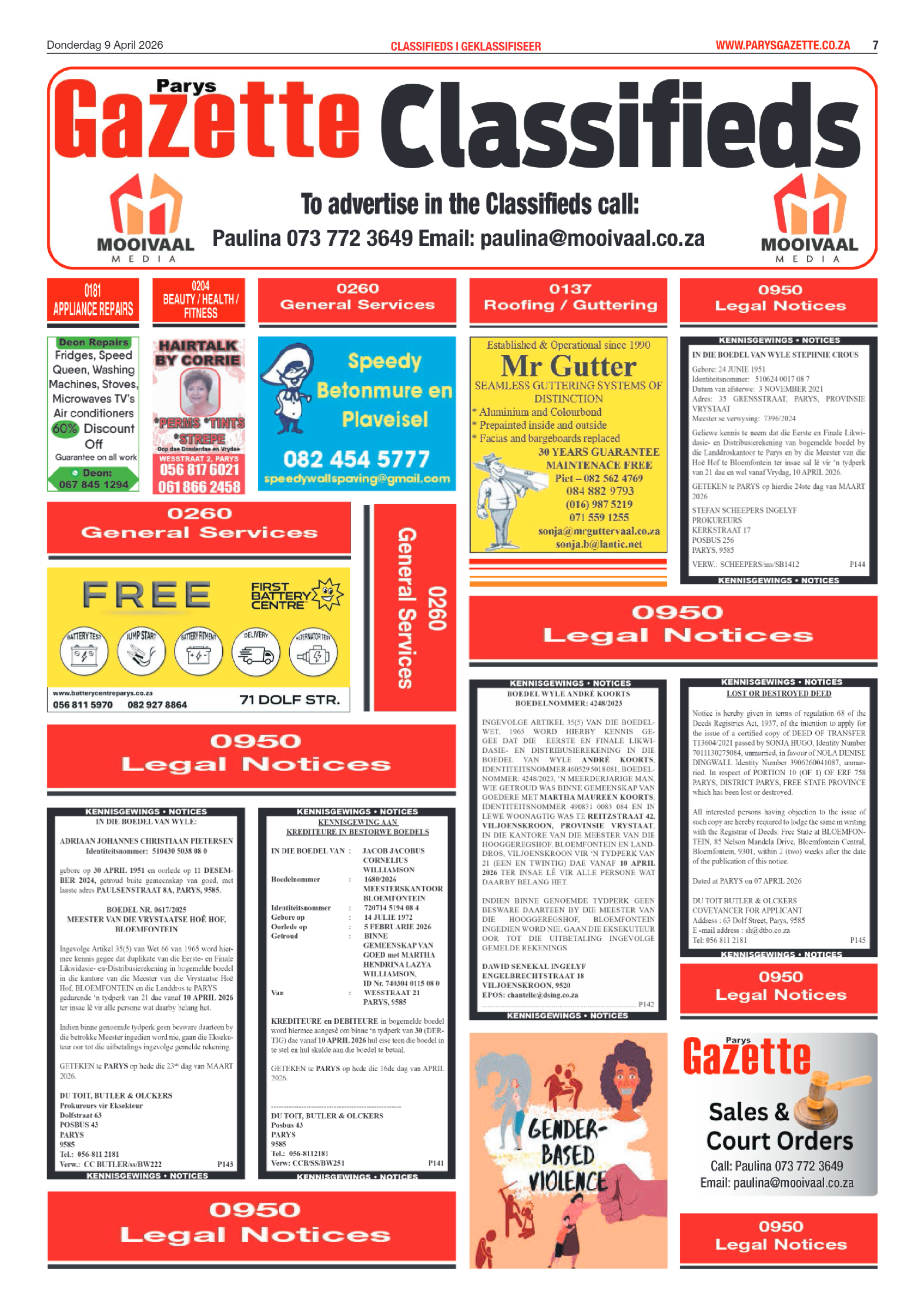 Parys Gazette – 9 April 2026 page 7