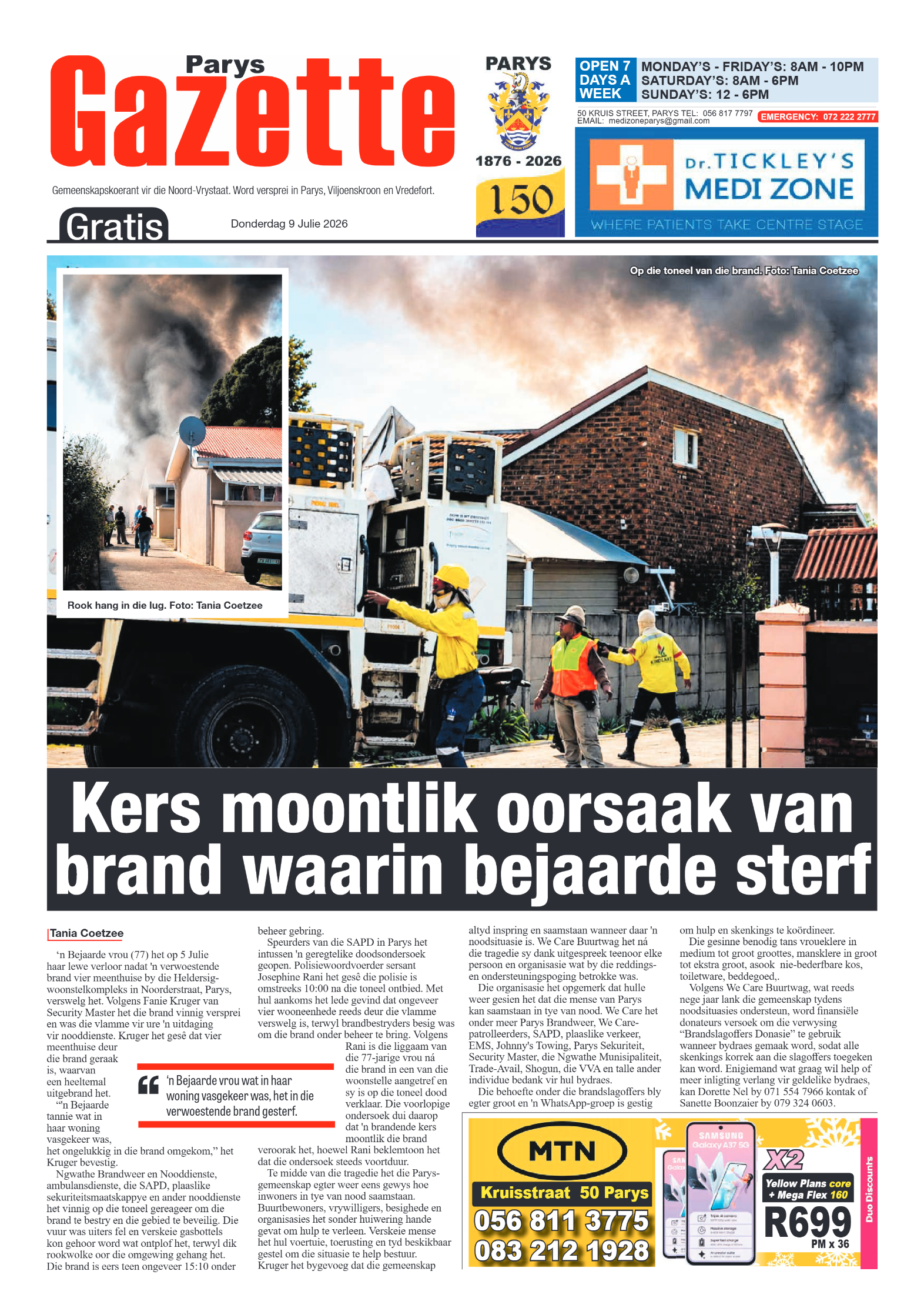 Parys Gazette – 9 Julie 2026 page 1