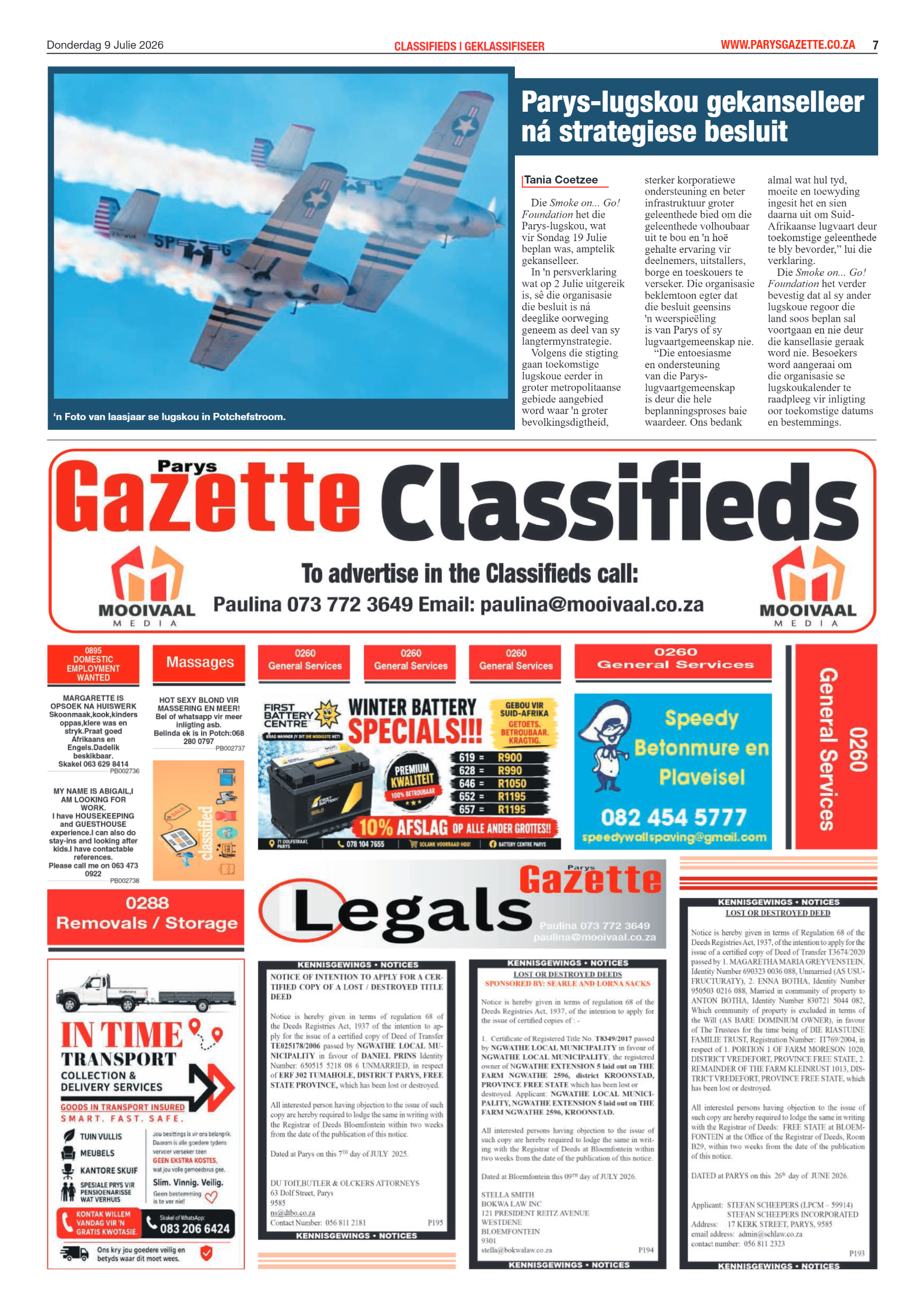 Parys Gazette – 9 Julie 2026 page 7